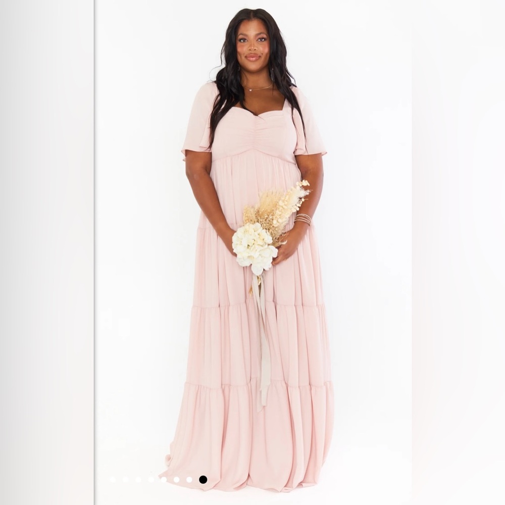 Show me your Mumu Nicole Maxi Dress - Dusty Blush Crisp XXL